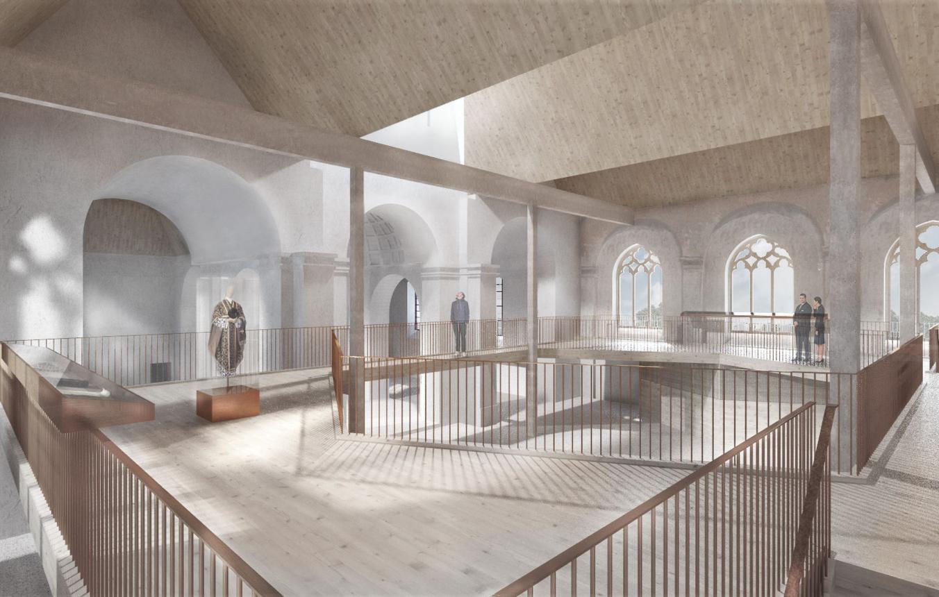  OO3107 kerkruimte met nieuw oksaal © atelier Tom Vanhee, GRAUX & BAEYENS architecten