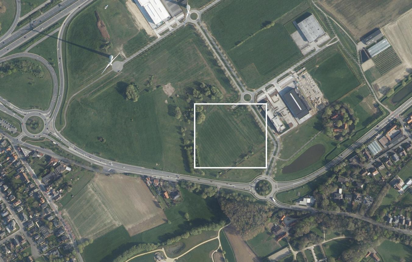 Luchtfoto projectgebied OO4001 Hulpverleningskazerne Fluvia Kortrijk