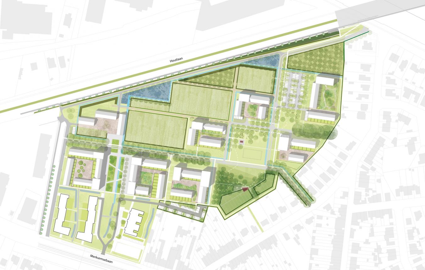 Beeld masterplan © Collectief Noord i.s.m. LAMA Landscape Architects, denc!-studio, Common Ground, EVA-International bvba