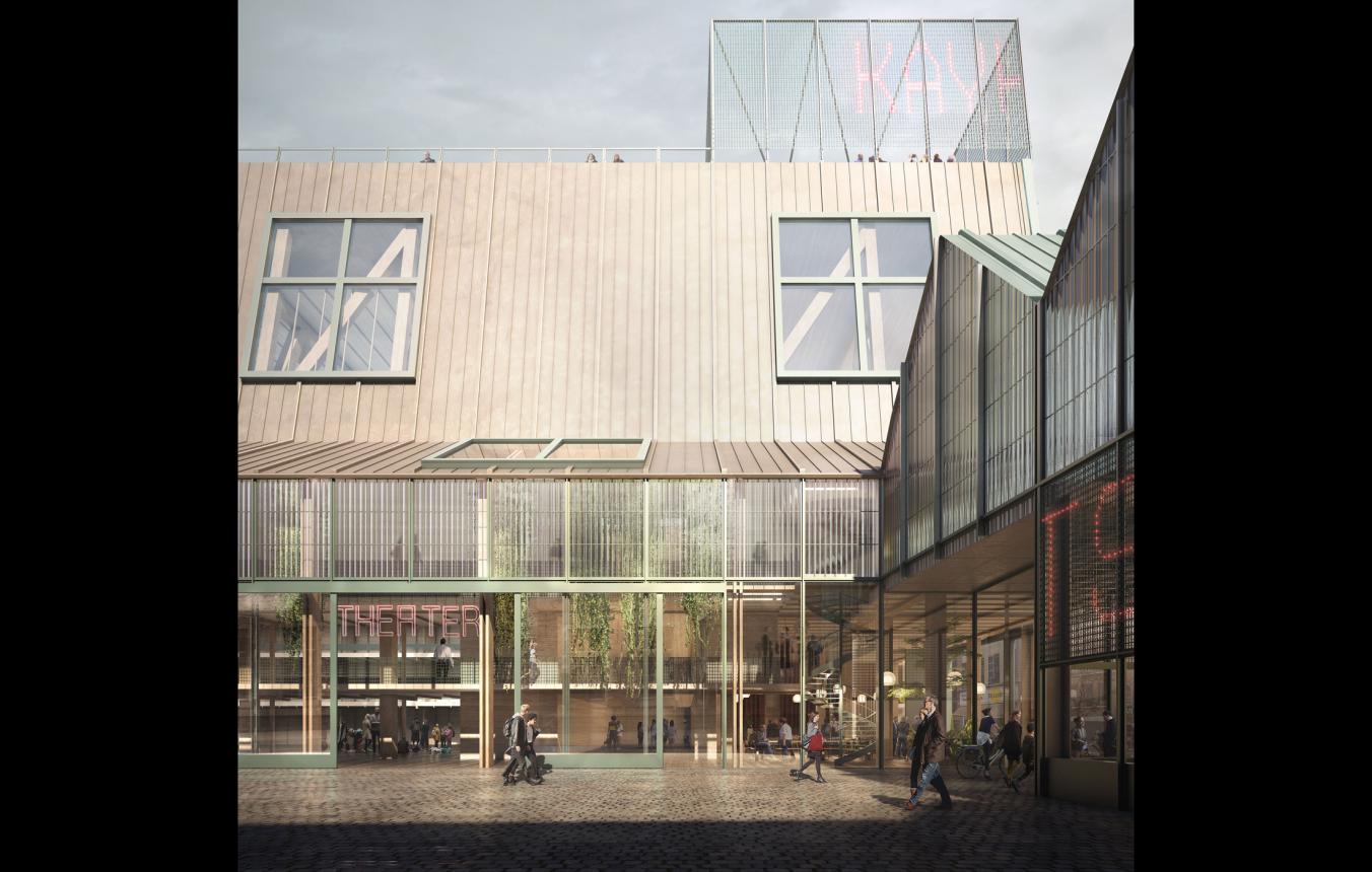 Binnenplein masterplan Podiumkunstensite Leuven door Sergison Bates architects