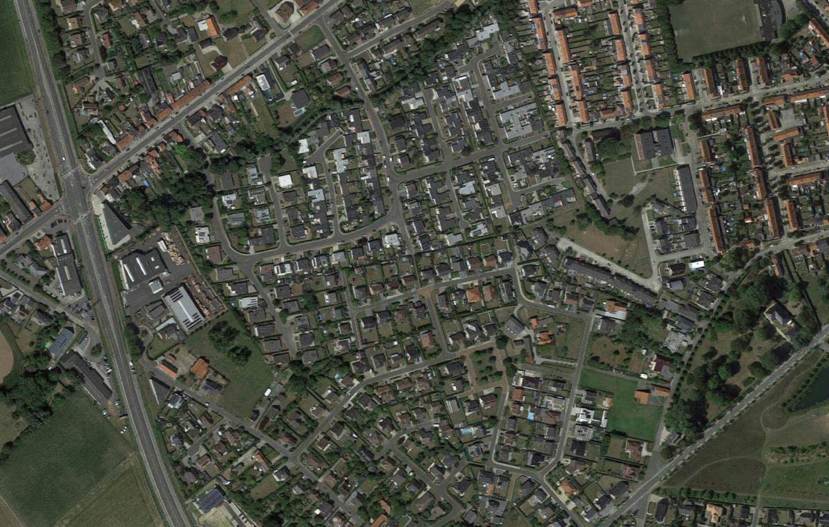 Luchtfoto wijk Groenpark in Roeselare
